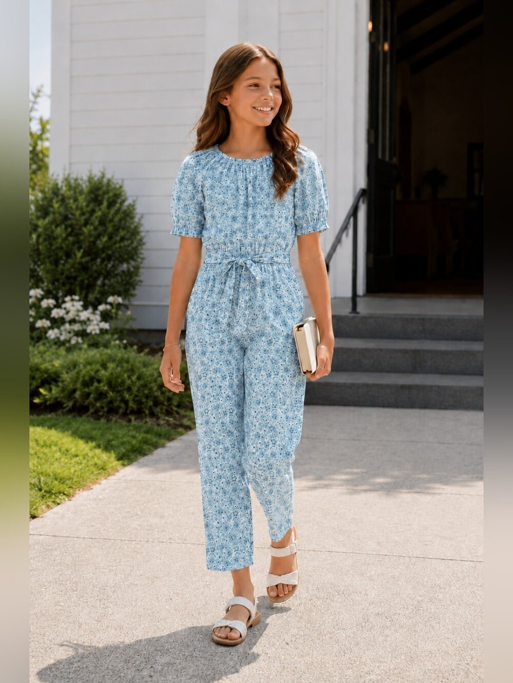 Crewcuts by J. Crew Liberty Fabric Amelie Floral Belted Jumpsuit Girls' 12 NWT